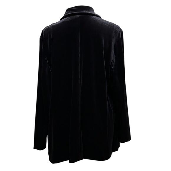J.Jill Black Velvet Stretch Knit Blazer Jacket Size XL Petite - Picture 5 of 12